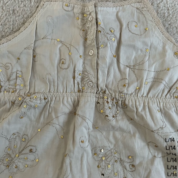 Beige Tank Top w/ Embroidery NWT - Picture 2 of 6